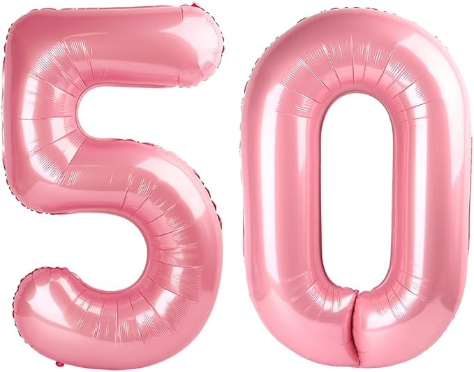 50 Balloon Number 40 Inch Pastel Pink Balloons by Mluchee