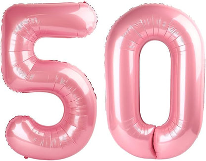 50 Balloon Number 40 Inch Pastel Pink Balloons by Mluchee