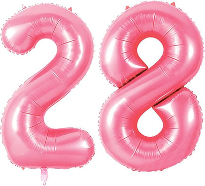 Number 28 Balloons for 28th Birthday Party Decorations, 0-100 Large No.28 by Joycard