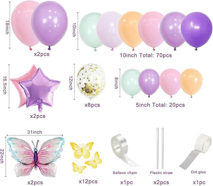 Pink and Purple Butterfly Balloon Arch Garland Kit, Big Butterfly Decorations - Image 2