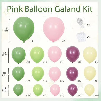 Pink Green Purple Balloons Arch Kit - Image 2