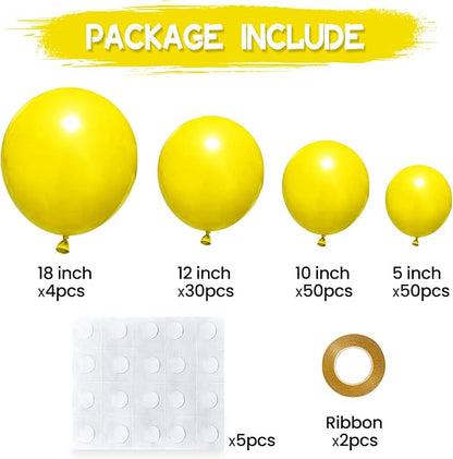 134Pcs Yellow Balloons Different Sizes 5 10 12 18 Inch Yellow Balloon Garland - Image 2