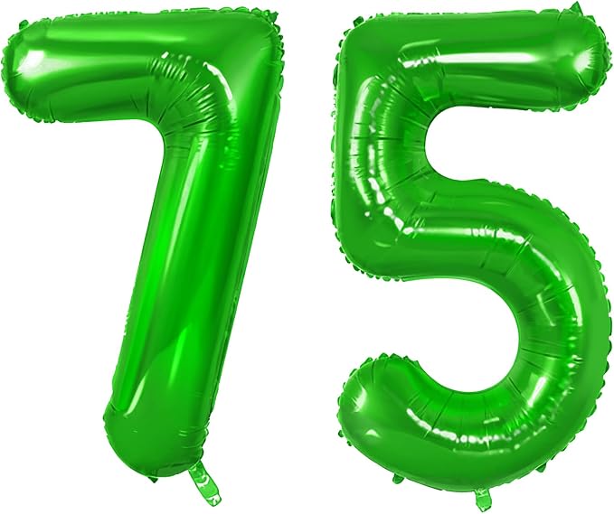 Number 75 Balloons for 75th Birthday Party Decorations, 0-100 Large No.75 by Joycard