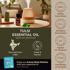 Gya Labs Holy Basil (Tulsi) Essential Oil - 0.34 Fl Oz - for Hair, Skin, Diffuser, Aromatherapy & DIY Candle Making Scent