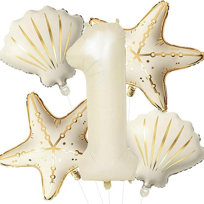 5 Pcs Starfish Seashell Balloons Set Under the Sea Party Decorations | 40 Inch by Unknown