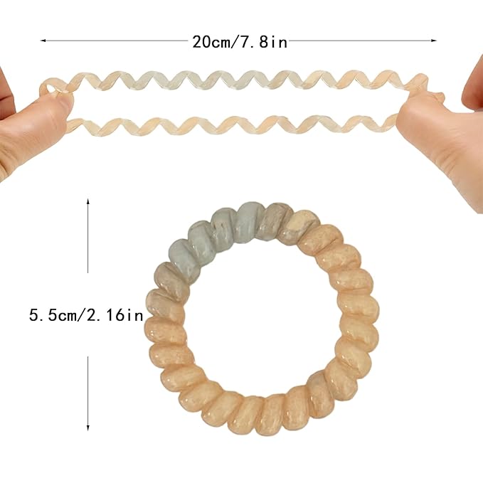Spiral Hair Ties Set with Box-12Pcs,a Wonderful Gift for Ladies and Girls，Multicolor spiral No Damage hair quality,(12 Colors-5.5cm)