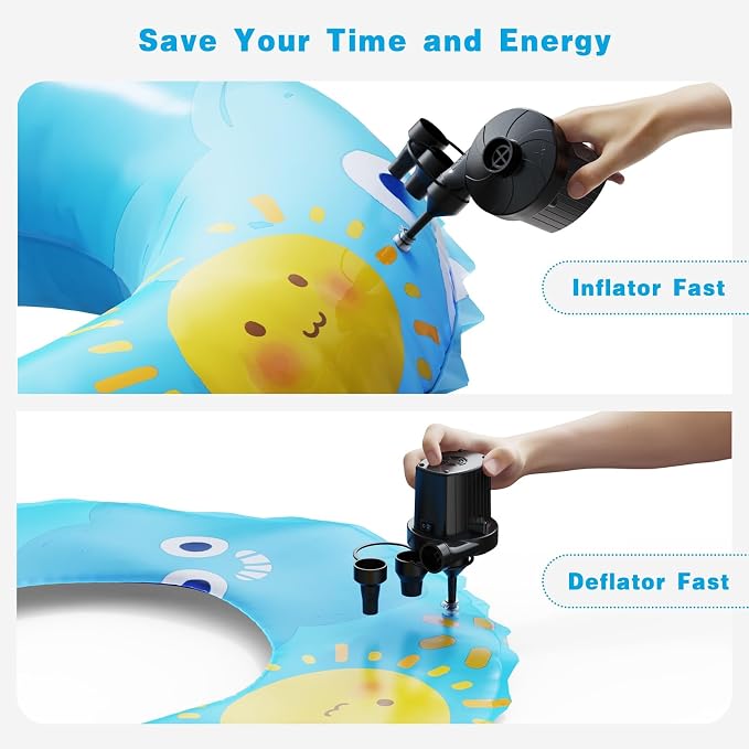 Electric Air Pump for Inflatables, Portable Quick-Fill Air Pump - Image 6