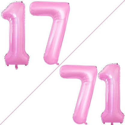 Number 17 Balloons for 17th Birthday Sweet 17 Party Decorations, 42 Inch Jumbo - Image 2