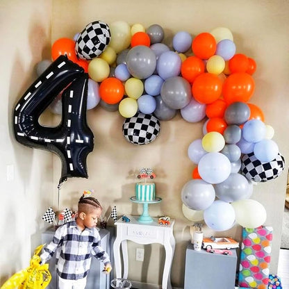 Race Car Number 0 Balloons, 40 Inch Birthday Balloons Two Fast Balloon Race - Image 4