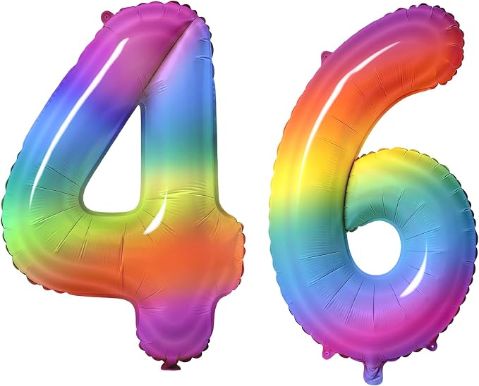 Number 46 Balloons for 46th Birthday Party Decorations, 0-100 Large No.46 by Joycard