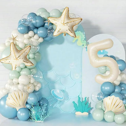 5 Pcs Starfish Seashell Balloons Set Under the Sea Party Decorations | 40 Inch - Image 5