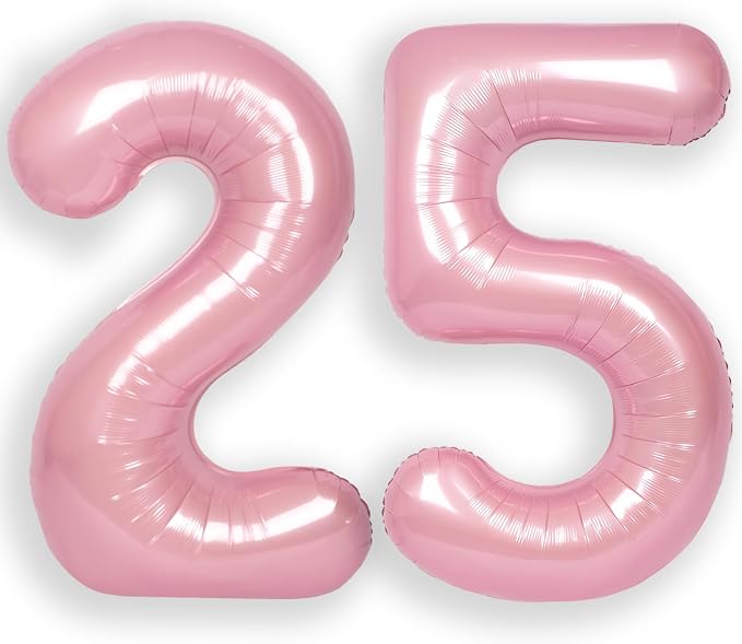 RainbowQ Pink 25 Balloon Number 40 Inch 0-40 Foil Large Balloons | Big Mylar 25 by RainbowQParty