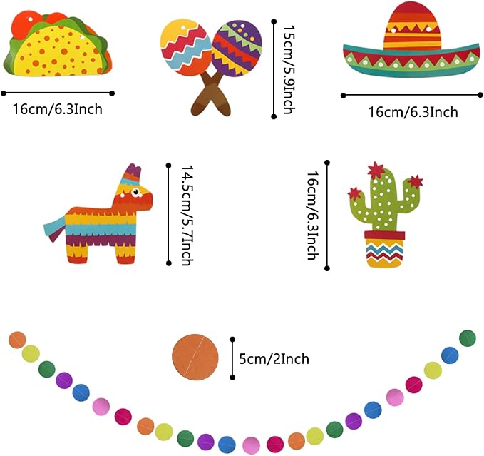 Mexican Party Decorations, Pom Poms Flowers - Image 5