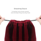 Segbeauty Blow Dryer Bag, Hair Dryer Storage Bag, 11.8x15.7 inches Satin Lined Storage Bags with Drawstring Wine Red Velvet Pouch Bag Travel Organizer for Diffuser, Straighteners, Clothes