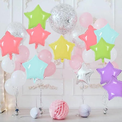TONIFUL 30 Pcs Star Balloons 18 Inch Large Pastel Colorful Foil Balloons | - Image 6