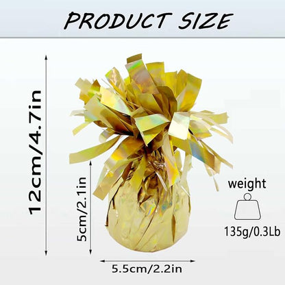 Metallic Gold Balloon Weights, 6 Pack | Metallic gold PET film; helium balloon - Image 2