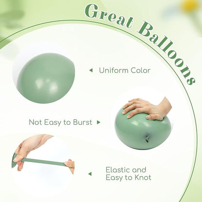 60pcs Sage Green Balloons 12inch - Image 3