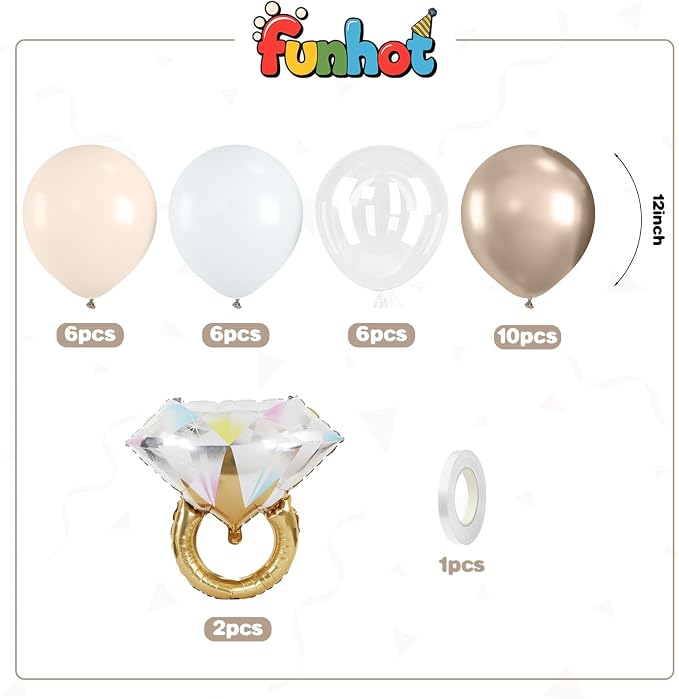 Beige White Gold Balloons, 12 Inch Nude Metallic Champagne Gold Cream White - Image 2