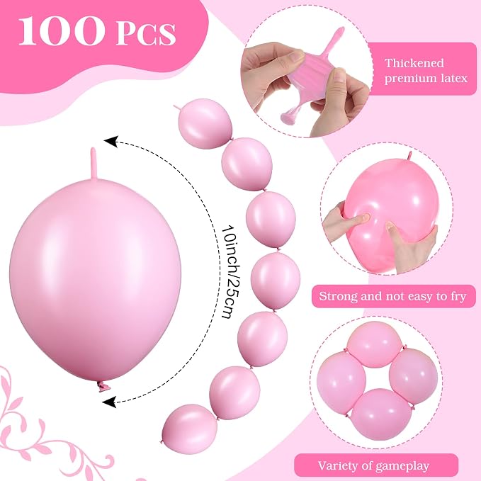 100 Pcs Link Balloon Quick Linking Latex Connected Balloons Linkable - Image 2