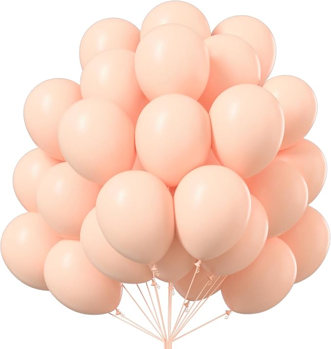 PartyWoo Pastel Orange Balloons 50pcs Light Pale Orange Peach Color | 12 Inch by PartyWoo