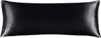 BEDELITE Satin Body Pillow Cover, Super Soft and Cooling Body Pillow Pillowcase for Hair and Skin, Breathable Silky Full Long Pillowcase Cover(20"x54", Black)