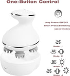 Electric Head Massager Waterproof,with 4 Detachable Massage Heads,Wireless Portable Red Light Care Handheld Massager,4 Massage Modes Stress Relax for Scalp,Suitable The Whole Body and Pets