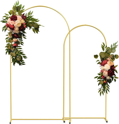 Gold Metal Wedding Arch Backdrop Stands Set of 2, Metal Square Balloon Arch by CHUNQIANGCAIDESIGN