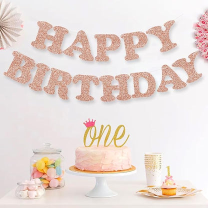 Rose Gold Happy Birthday Banner - Image 4