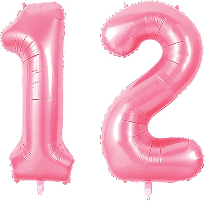 Number 12 Balloons for 12th Birthday Party Decorations, 0-100 Large No.12 by Joycard