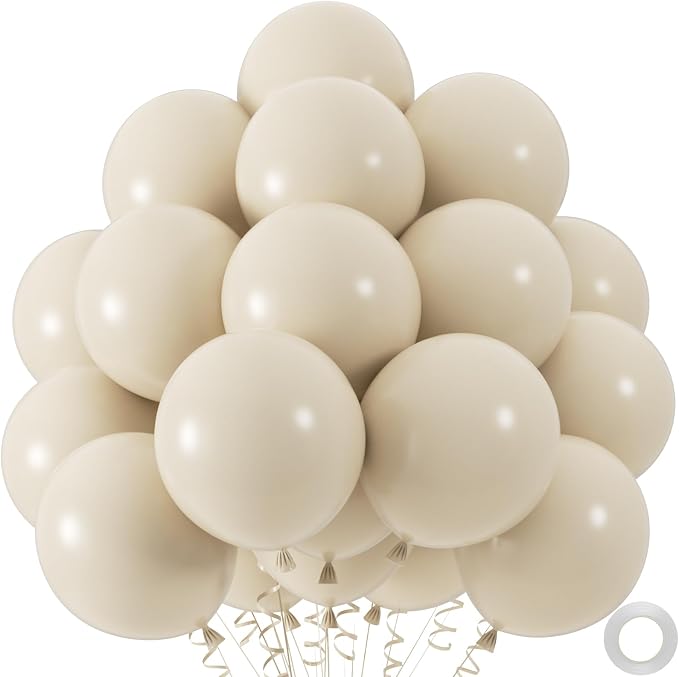 50pcs Sand White Balloons, Helium Quality 12inch Neutral White Sand Party by Colorfullifefromnowon