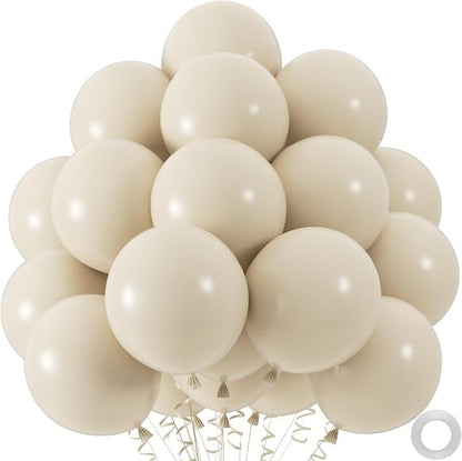 50pcs Sand White Balloons, Helium Quality 12inch Neutral White Sand Party by Colorfullifefromnowon