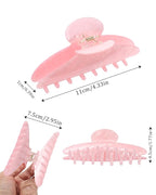 HAIMEIKANG Large Acetate 4 Inch Hair Claw Clip for Women - French Style Hair Claws for Thick Hair with Non-Slip Teeth, Hair Accessories for Updos, Buns & Ponytails