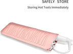 Silicone Heat Resistant Travel Pouch for Hair Straighteners, Crimping Irons, Curling Wands, Flat Irons, and Styling Tools (1 Pack, Pink)