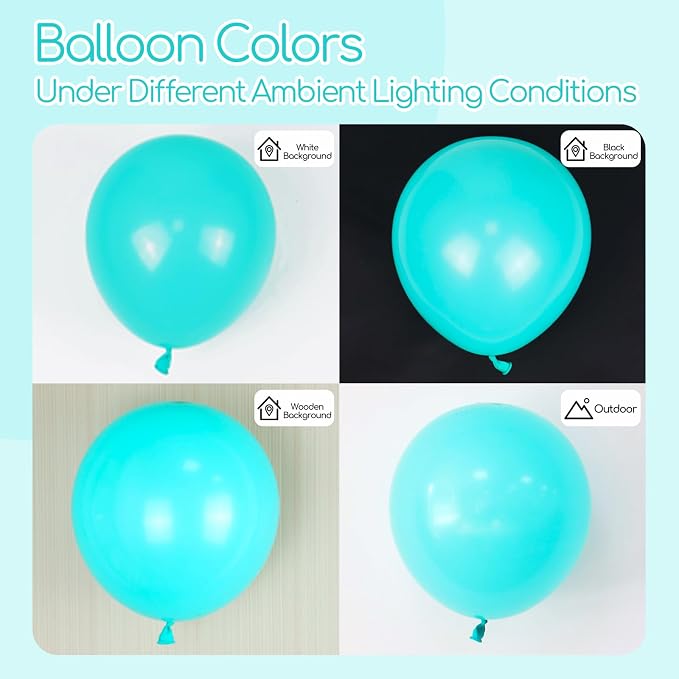Teal Balloons 12 inch, Turquoise Latex Balloons 50pcs Party Balloons - Image 3