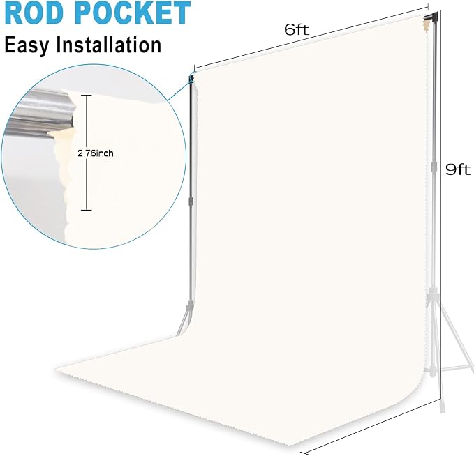 Ivory Photography Backdrop for Photoshoot, 6x9 FT | Versatile Studio Photo - Image 2