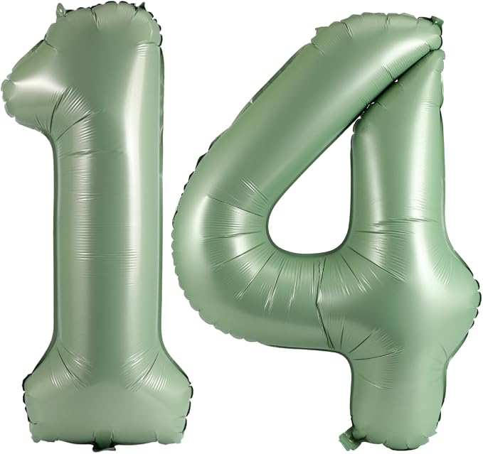 Number 14 Balloon Foil Mylar Balloons by YPSelected