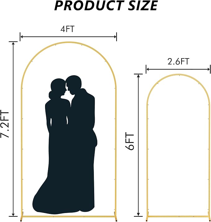 Neatsure Arch Backdrop Stand and Cover Set 2 Pack, 6FT Metal Photo Balloon Arch - Image 3