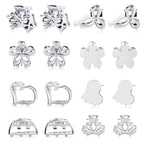 16Pcs Mini Metal Hair Claw Clips for Women, Gold Silver Small Bangs Claw Clips for Long Thin Hair, Tiny Cute Flower Barrettes(Silver)