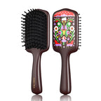SIMETRA Wooden Paddle Hair Brush Unique Pattern Hair Brushes for Women Wet Brush Detangling Brush Guinean Ovangkol Hardwood Bristles for Scalp Massage for Men Kids for All Hair Types (Butterfly)