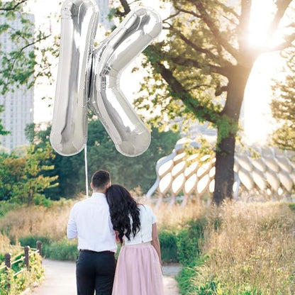 TONIFUL 40 Inch Large Silver Letter K Foil Balloons Alphabet Balloons | Giant - Image 4