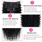 Deep Wave Clip in Hair Extensions Real Human Hair Brazilian Virgin Human Hair Clip in Extensions for Black Women 8Pcs Remy Hair with 18Clips 120g (26inch, Natural Black)