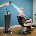 Nano Mist Hair Steamer, 1300W Multifunctional Professional Micro Mist Hair Processor w/ 360°Swivel Wheels & Control Panel,9-Gear Adjustable High Sealing Steamer for Hair Deep Care Repair Salon Spa