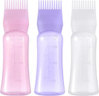 D Dymoece Root Comb Applicator Bottle 6 Ounce Hair Oil Applicator for Hair Dye, Hair Oiler Comb Bottle with Graduated Scale