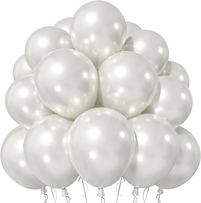 Jobkoo Pearl White Balloons 12 Inch 50Pcs Wedding Bridal Engagement Balloon | by Jobkoo