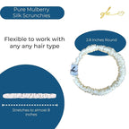 Silk Scrunchies for Women No Damage Mulberry Silk No Slip 4 Pack-Elastic Ponytail Girls Hair Ties | Skinny Hair Ties for Thin Thick Wavy or Curly Hair | No Crease for Sleep and Sports (4, Neutral)