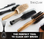 Bossman THE CLAW Hair Brush Cleaner Tool (3-Inch) – Black Cleaning Rake for Boar Bristle, Wave & Plastic Brushes and Combs – Pet Brush Cleaner