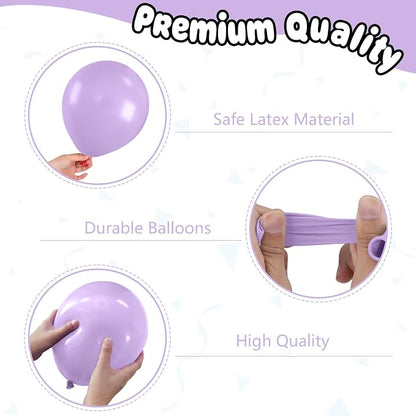 Pink and Purple Balloons, 12 Inch Metallic Pink Light Purple White and Gold - Image 3