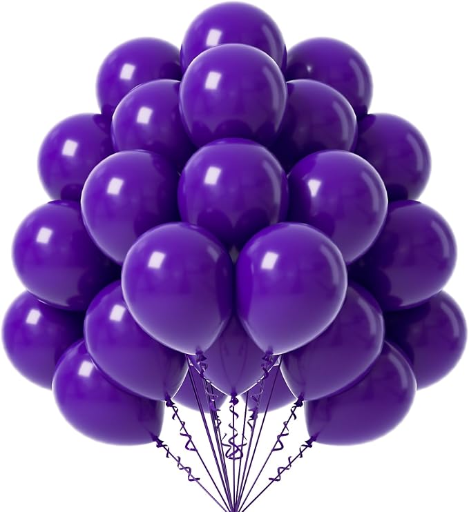FOTIOMRG Dark Purple Balloons 12 inch, 50 Pack Dark Purple Latex Party Balloons by FOTIOMRG