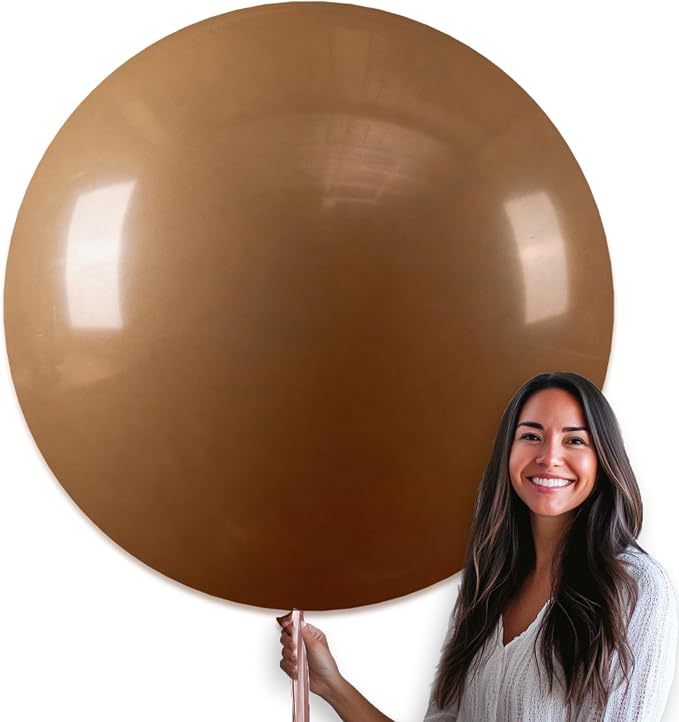 PartyWoo Brown Balloons 4pcs Boho Neutral Coffee Tan Fall Color | 36 Inch by PartyWoo