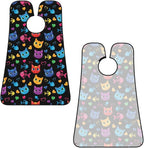 Adjustable Non-Stick Beard Apron, Hair Catcher Cape for Shaving Grooming, Waterproof with Suction Cups Men, Goth Cute Cat and Fish Shave Bib